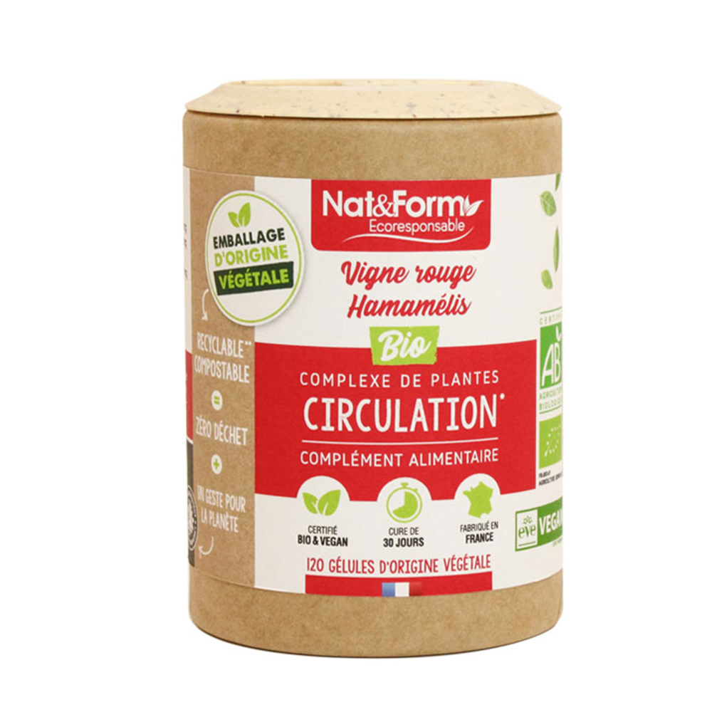 Nat&Form Circolazione - Vite rossa/Hamamelis bio 120 capsule vegetali