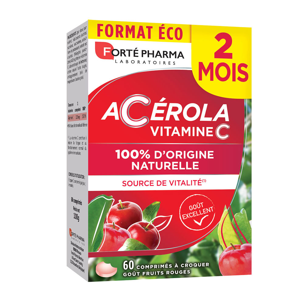 Forté Pharma Acerola ricco di Vitamine C naturali 60 compresse masticabili