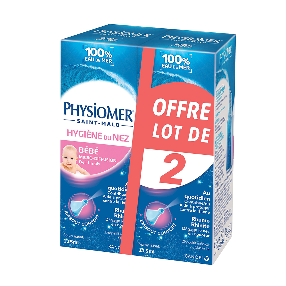 Physiomer Igiene nasale bebè microdiffusione 2x115ml