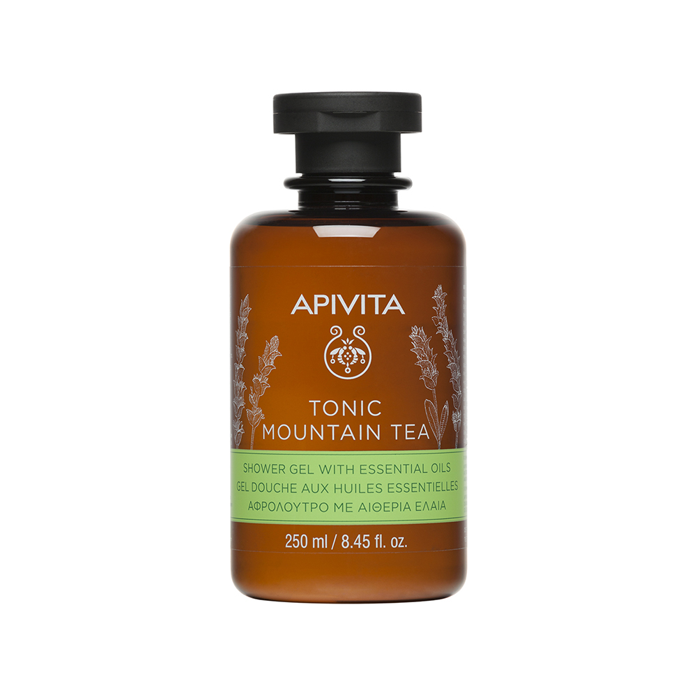 Apivita Tonic Doccia schiuma agli oli essenziali con tè di montagna 250 ml