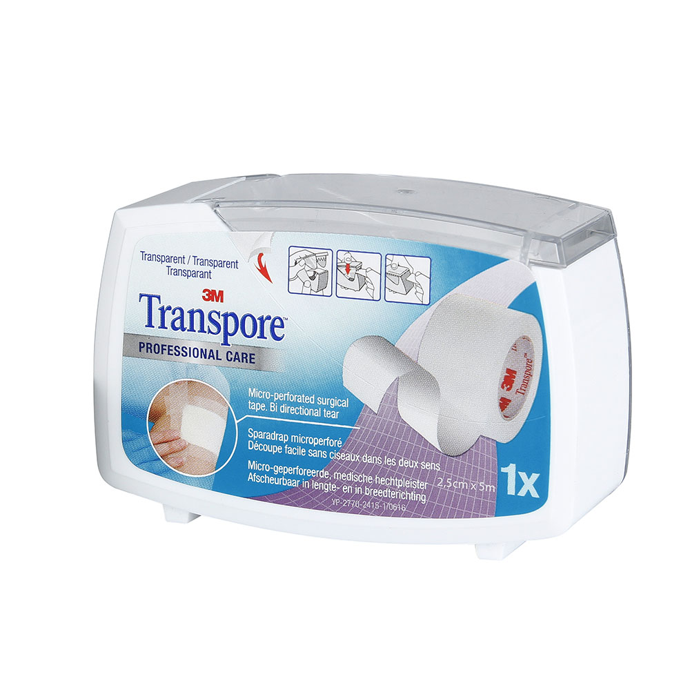 3M Transpore Microperfore Gesso trasparente Facile da tagliare 2,5cmx5m