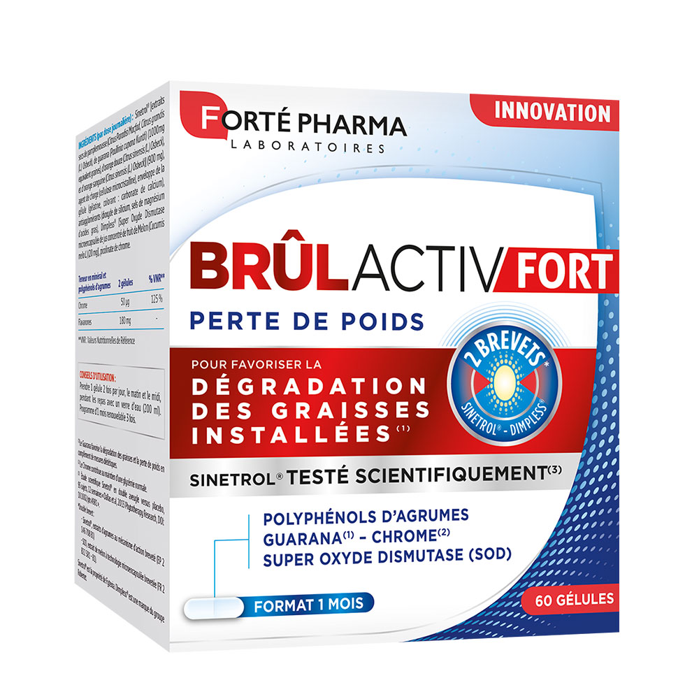 Forté Pharma BrulActiv Fort Brucia grassi tripla azione Perdita di peso 60 capsule