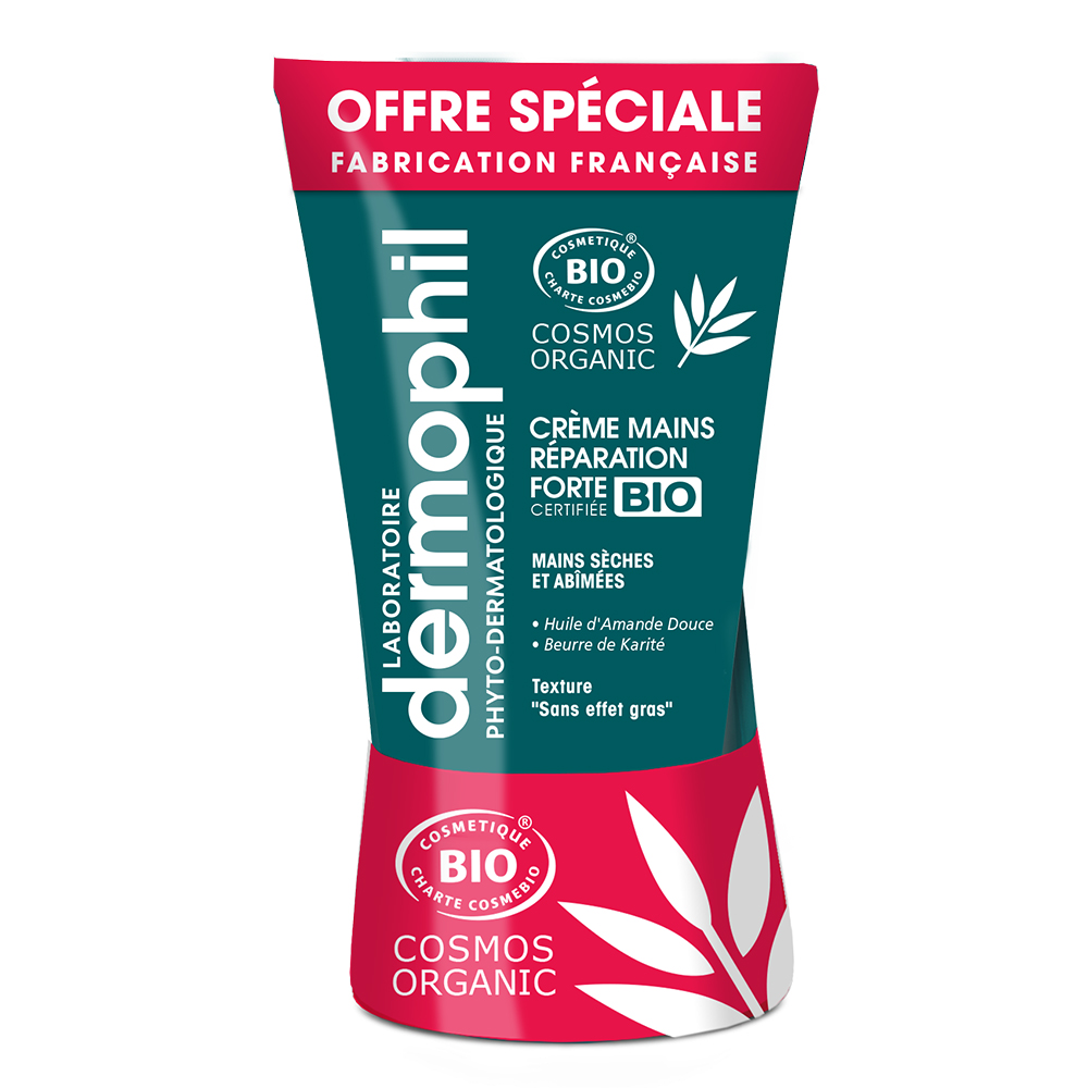 Dermophil Indien Intensi Crema mani biologica Riparazione forte 2x75ml