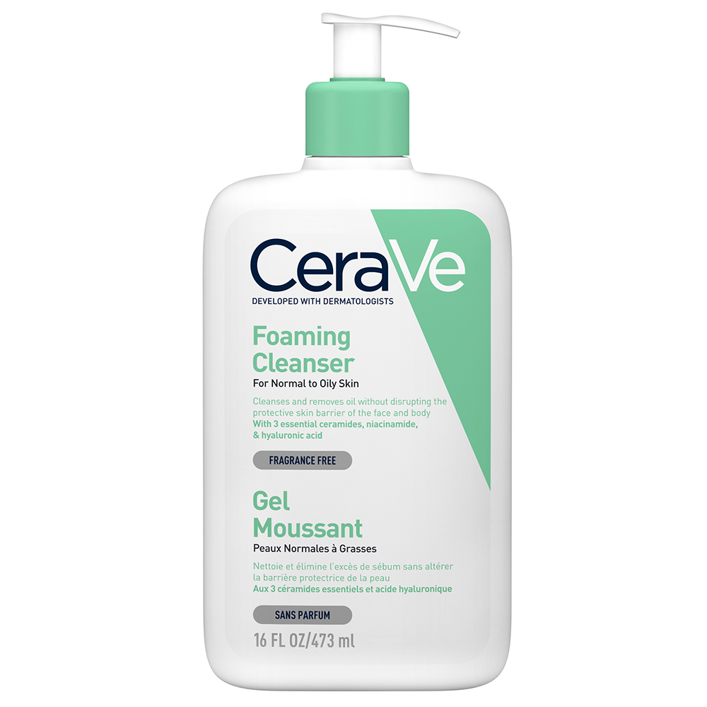 Cerave Detergente Viso Gel schiumogeno per pelli da normali a grasse 473ml