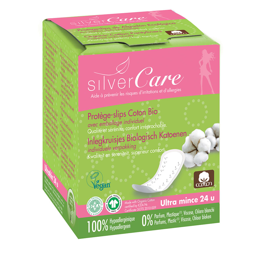Silver Care Proteggi Slip in cotone biologico, confezionati singolarmente x24