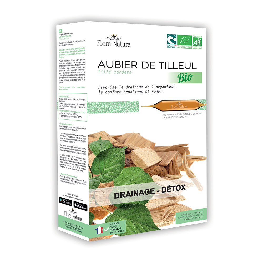 Flora Natura Alburno di tiglio biologico Drenaggio e Detox 20 fiale