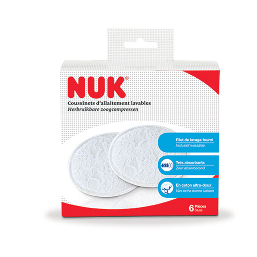 Nuk Cuscinetti per allattamento lavabili x6