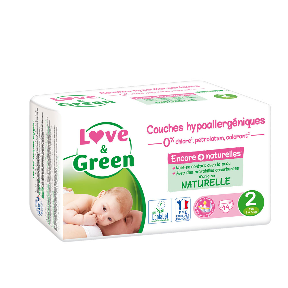 Love&Green Pannolini ipoallergenici Taglia 2 da 3 a 6 kg x44