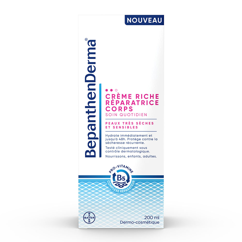 Bepanthen Derma Derm Rich Crema Riparatrice per il Corpo Tubo Pelli molto secche e sensibili 200 ml