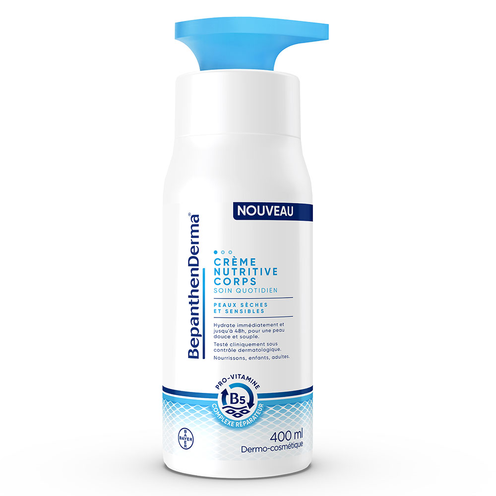 Bepanthen Derma Crema Nutriente per il Corpo Flacone a Pompa Pelli secche e sensibili 400 ml