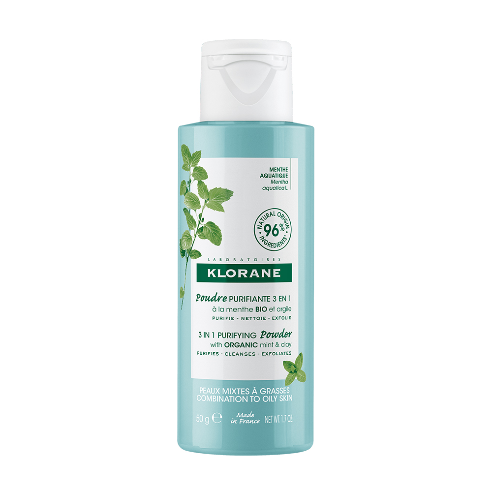 Klorane Menta Acquatica Polvere purificante 3 in 1 Bio 50g