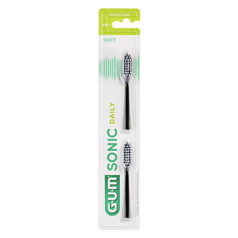 Gum Sonic Daily Ricariche per spazzolini da denti neri x2