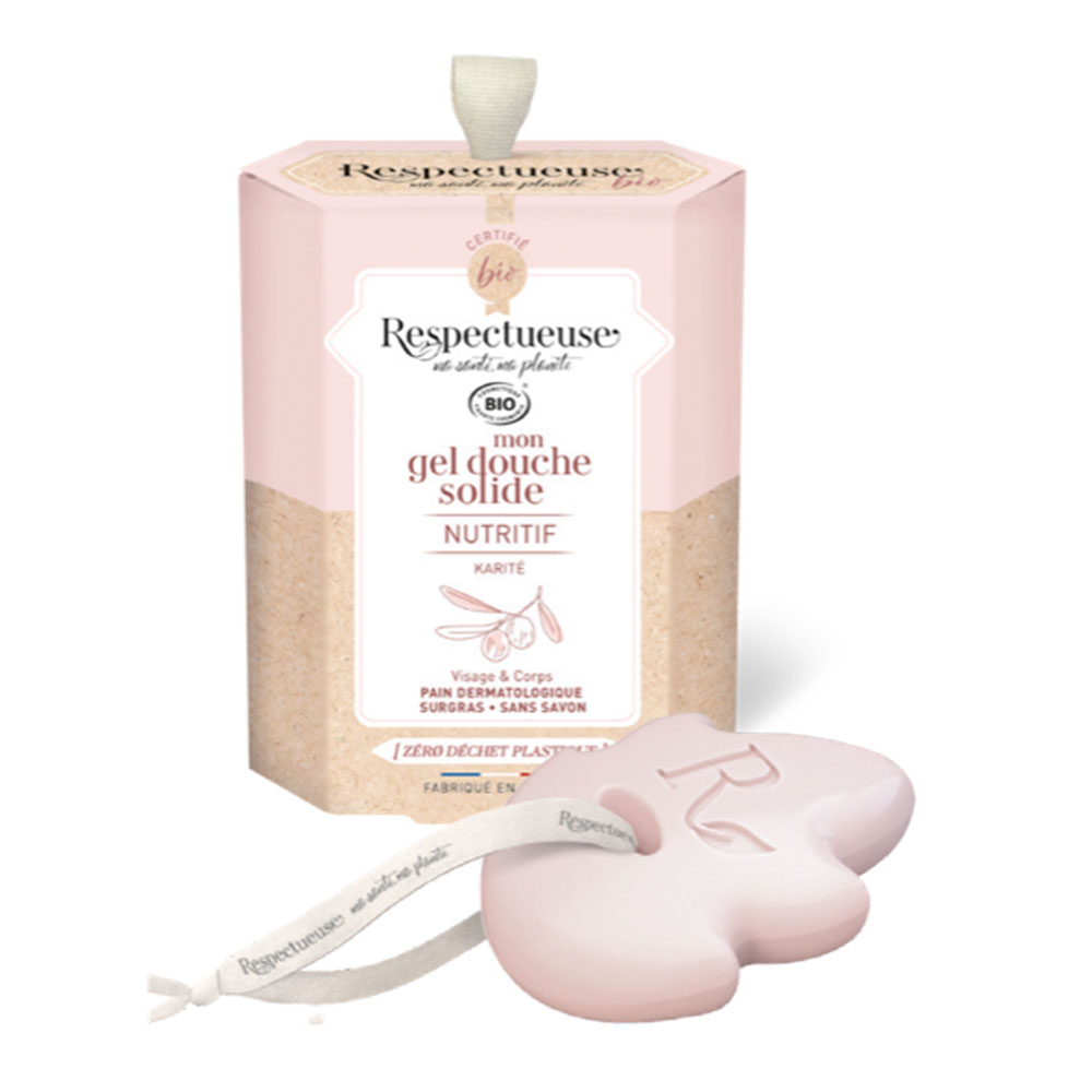 Respectueuse Il mio Gel Doccia solido Bio Nutritive Profumo al burro di Karité 75g